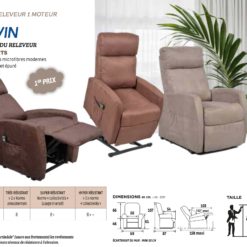 Fiche technique fauteuil releveur Calvin