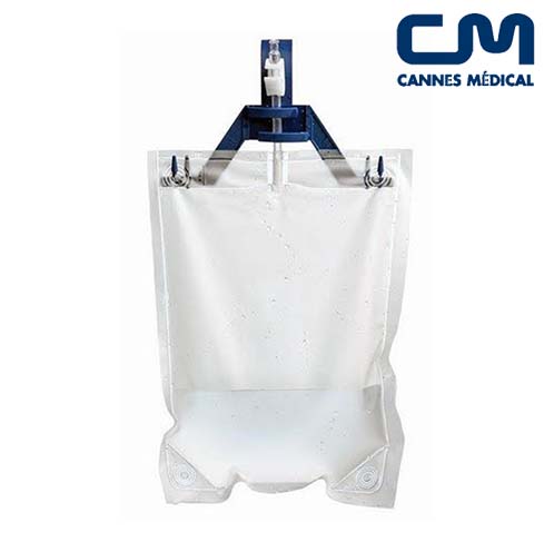 modèle support poche à urine bleu