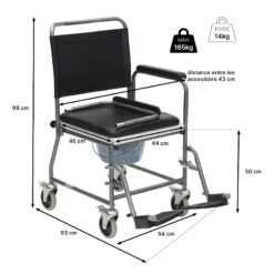 Alternative view of Fauteuil de toilettes à roulettes